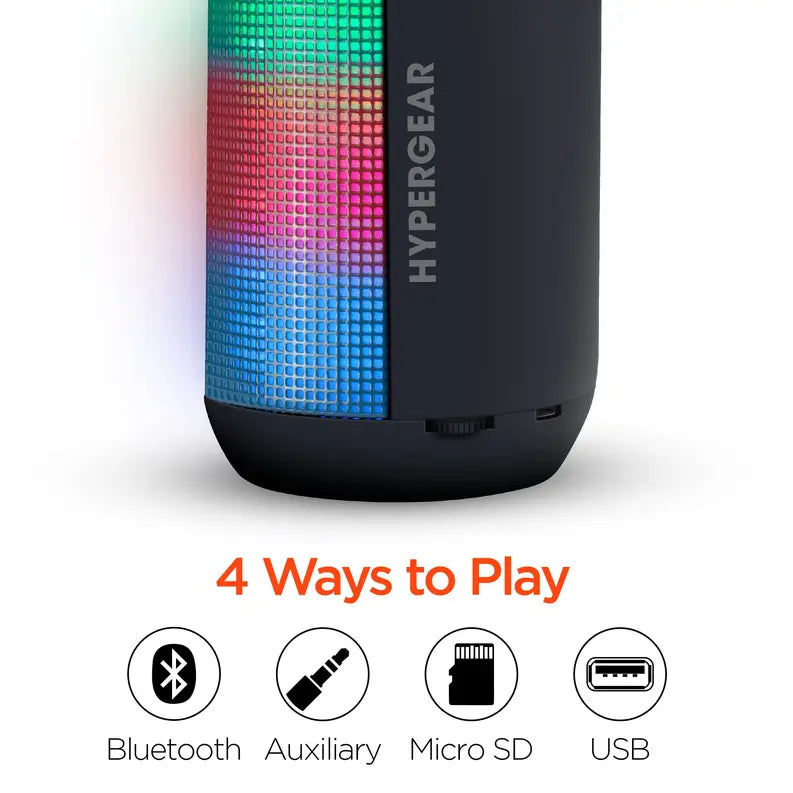 HyperGear Rave Mini Wireless LED Speaker Black HyperGear
