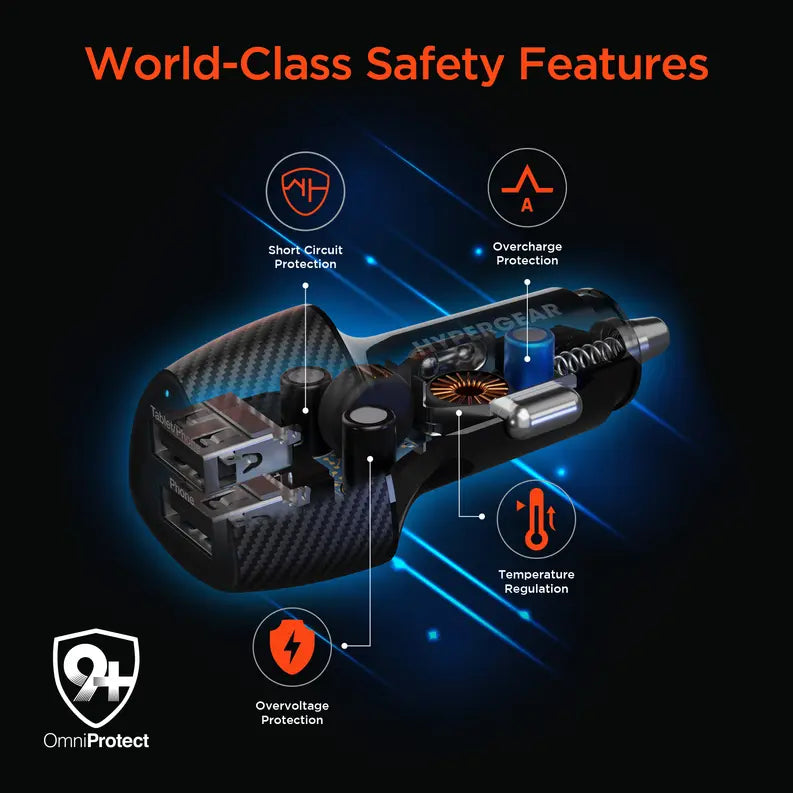 HyperGear SpeedBoost 12W USB + 5W USB Car Charger Hypercel