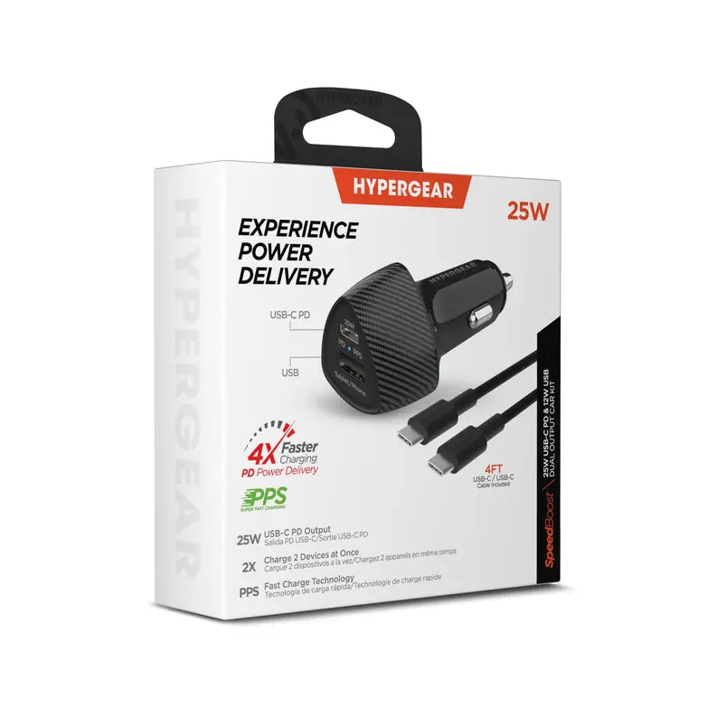 HyperGear SpeedBoost 25W PD USB-C Car Kit HyperGear