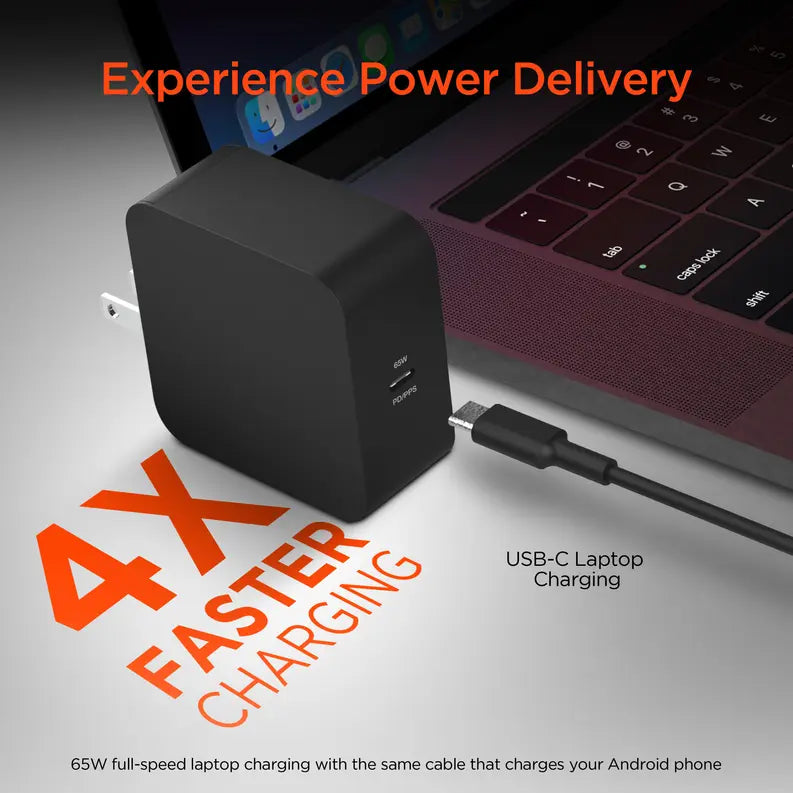 HyperGear SpeedBoost 65W USB-C PD Laptop Wall Charger with PPS Hypercel