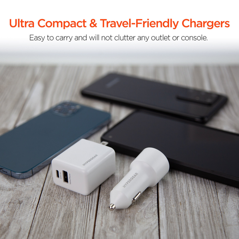 Hypergear Wall & Car Charger Bundle 20W USB-C PD & 12W USB HyperGear
