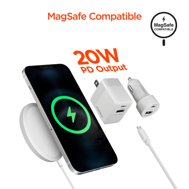 Hypergear Wall & Car Charger Bundle 20W USB-C PD & 12W USB HyperGear