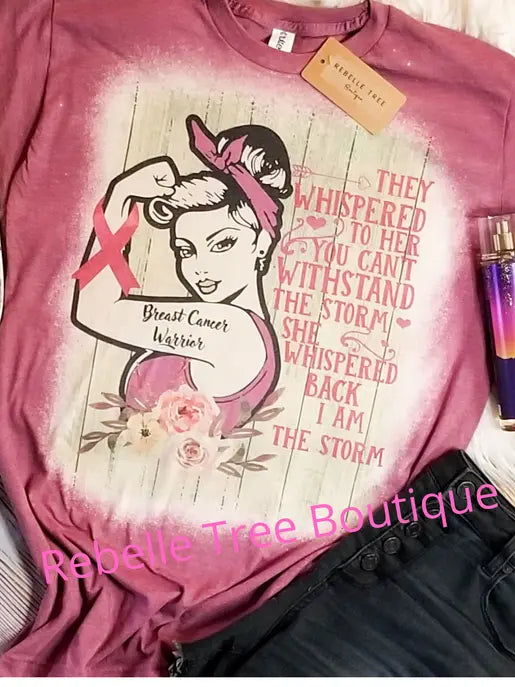 'I AM THE STORM" Breast Cancer awareness t-shirt Rebelle Tree
