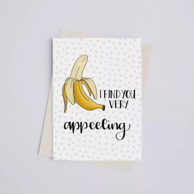 I Find You Very Appeeling - Greeting Card Black Cat Bazaar