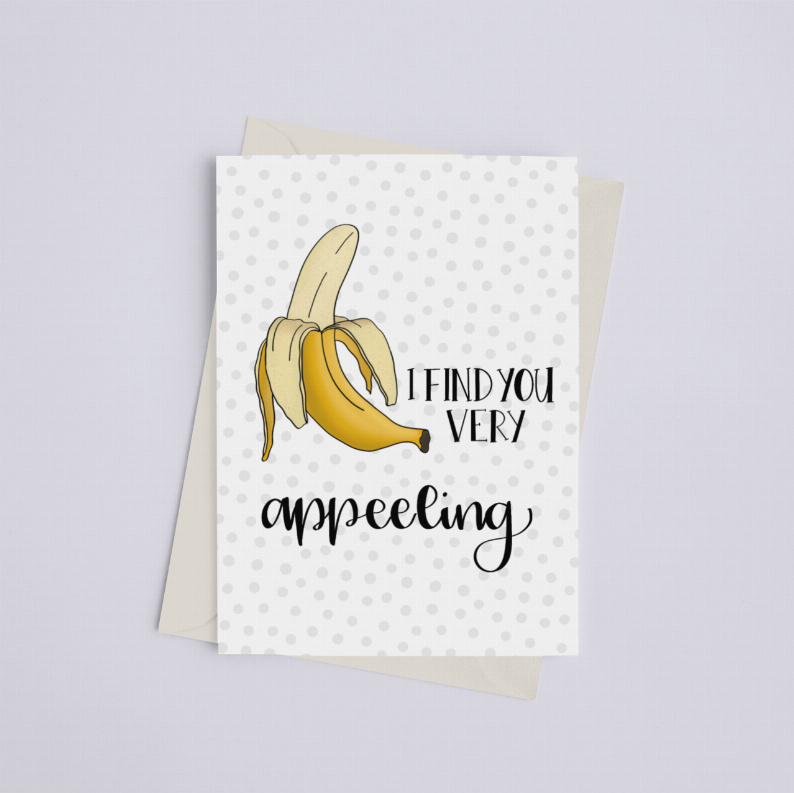 I Find You Very Appeeling - Greeting Card Black Cat Bazaar