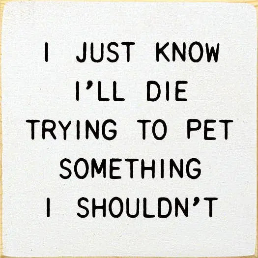 I Just Know I'll Die Trying To Pet Something I Shouldn't Sawdust City
