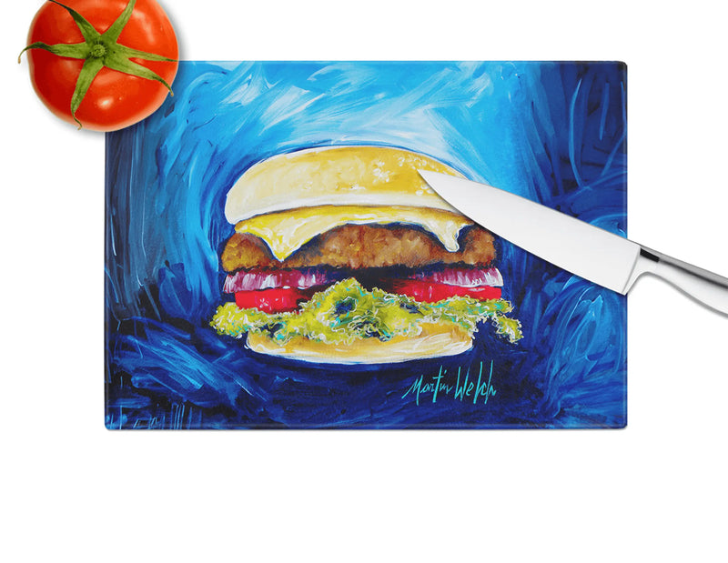 I Want Mine Dressed Hamburger Glass Cutting Board Caroline's Treasures