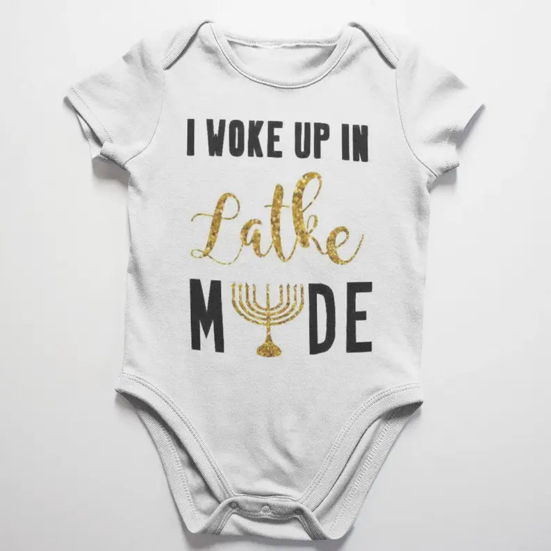 I Woke Up In Latke Mode Baby Bodysuit Dream Team Designs