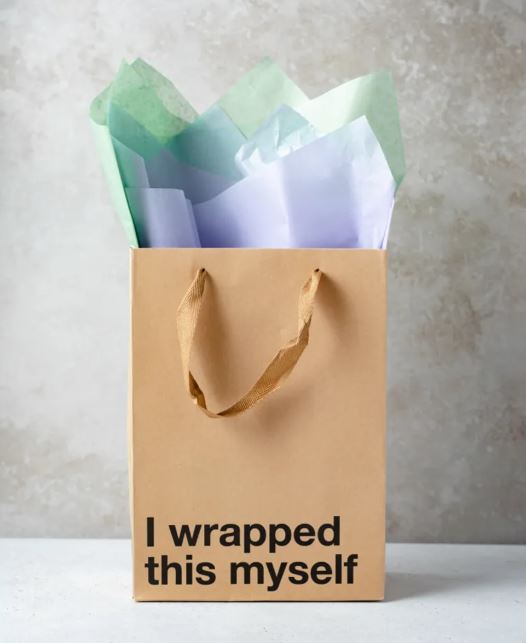 I Wrapped This Myself Gift Bag Wood Rocket