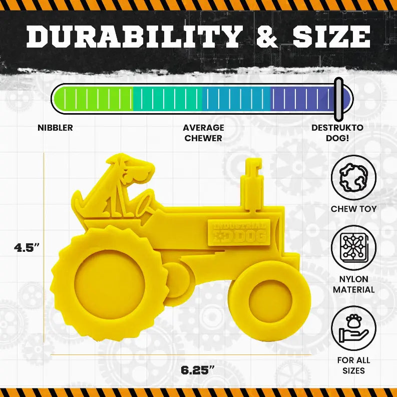 ID Tractor  Ultra Durable Nylon Dog Chew Toy for Aggressive Chewers SodaPup