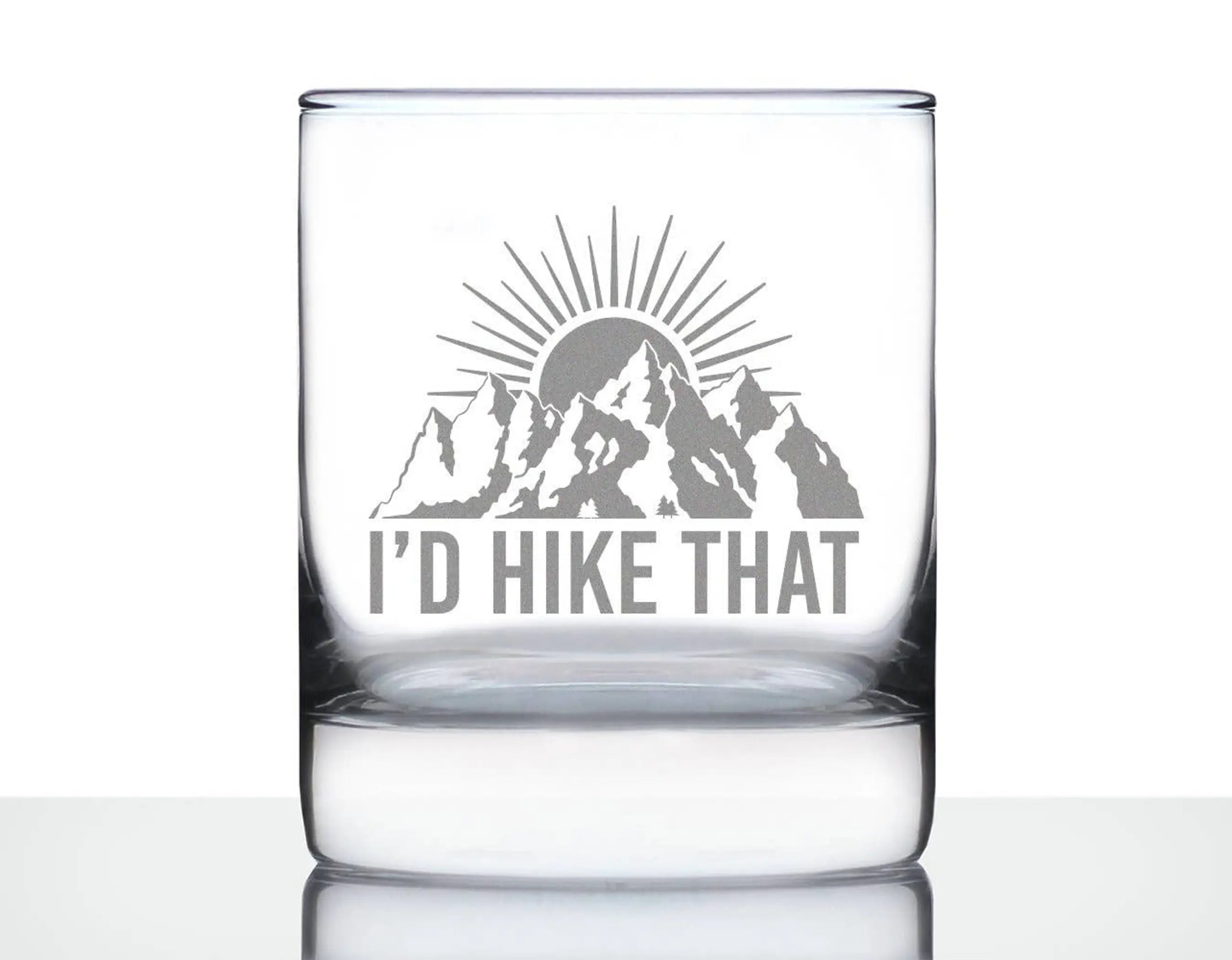 I'd Hike That Whiskey Rocks Glass - Hiking Gifts and Decor Bevvee