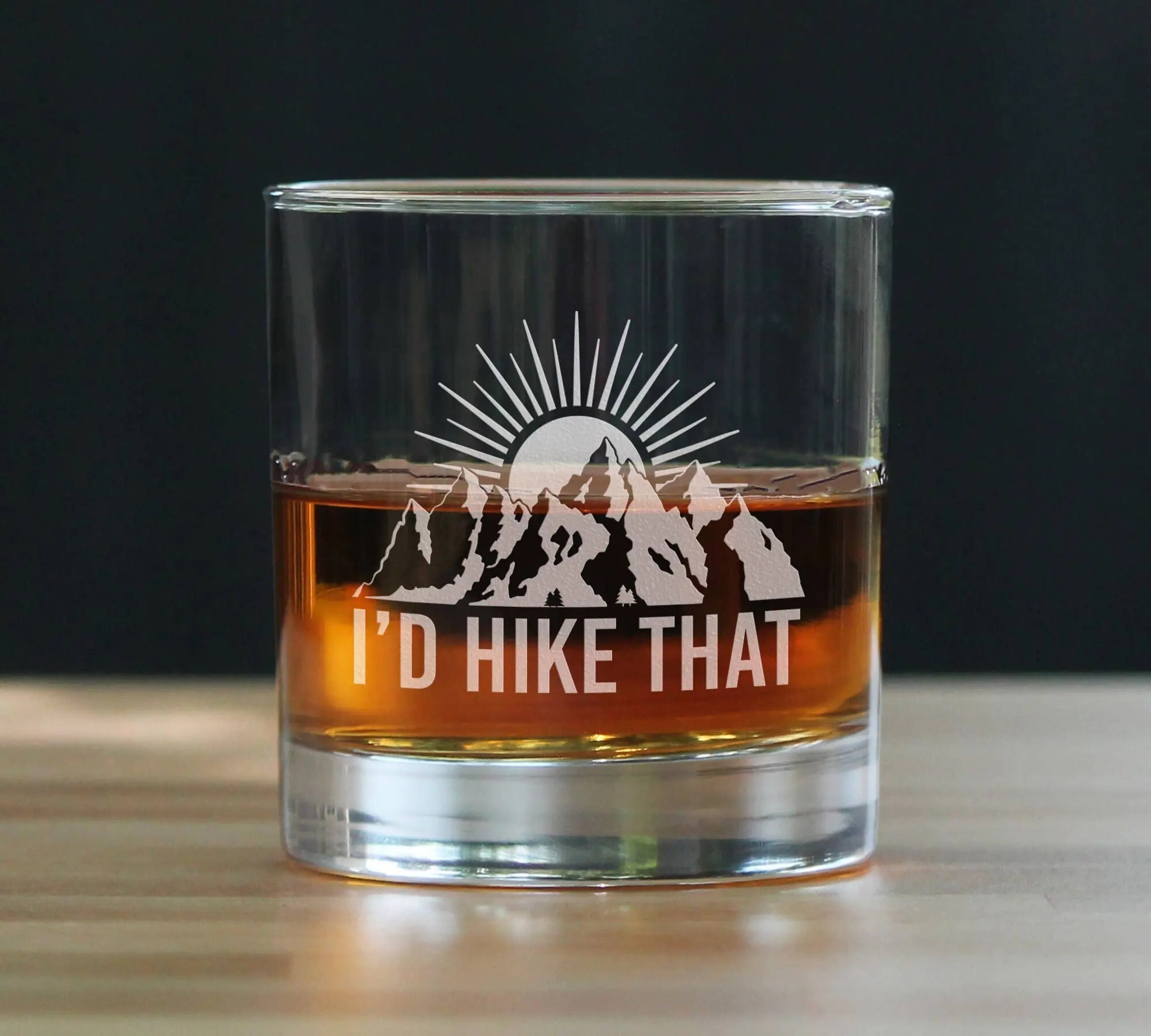 I'd Hike That Whiskey Rocks Glass - Hiking Gifts and Decor Bevvee