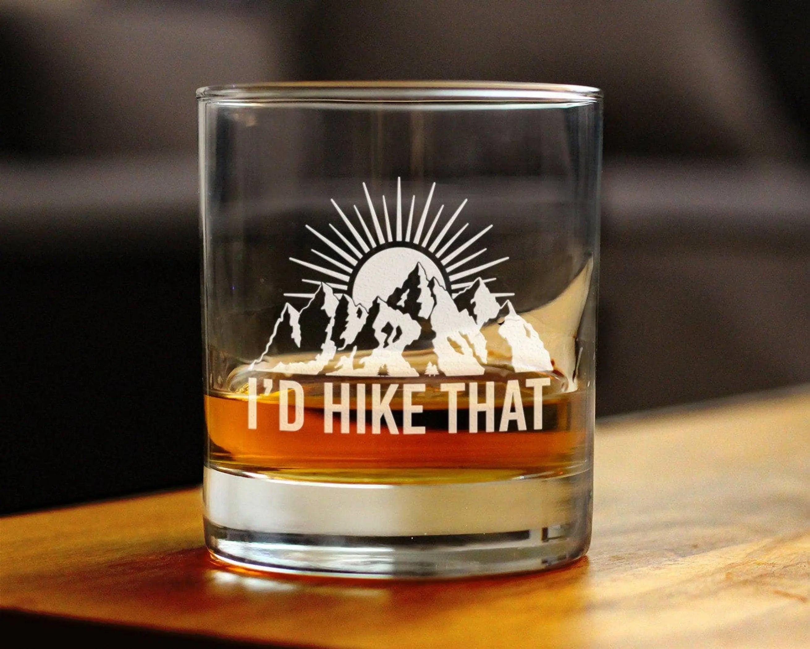 I'd Hike That Whiskey Rocks Glass - Hiking Gifts and Decor Bevvee