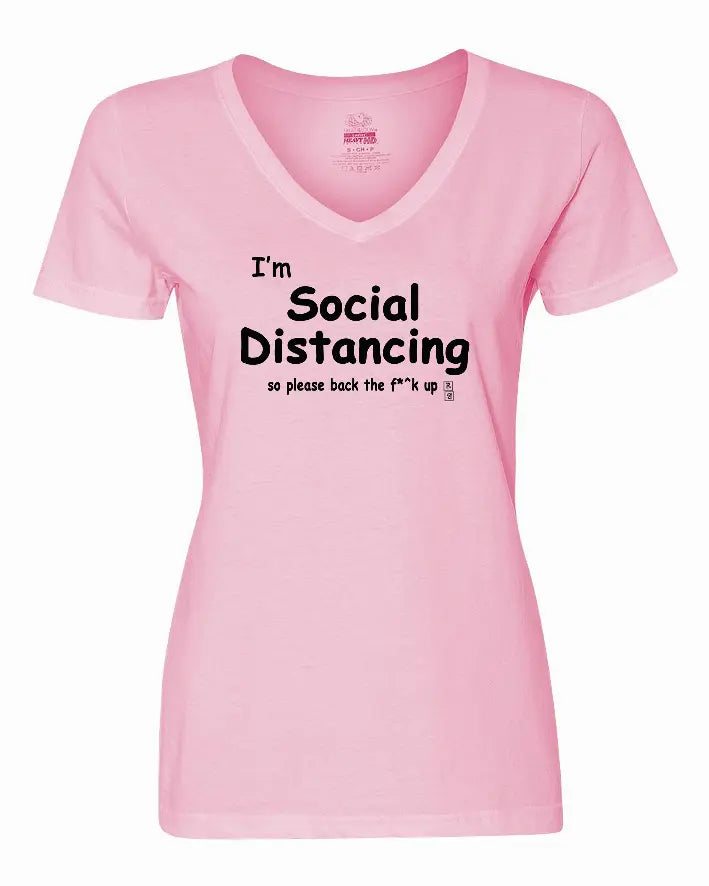 I'm Social Distancing so please back the f**k up shirt Ladies pandemic shirt Small Bad Baby Inc