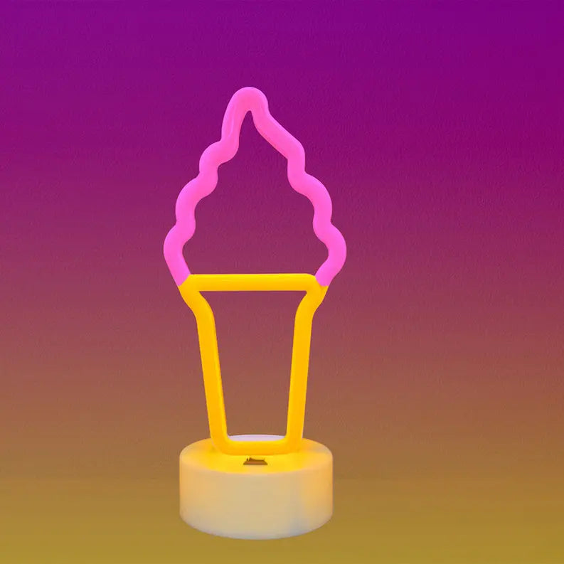 Ice Cream Cone Desktop Neon Light Up Sign CIAO Tech