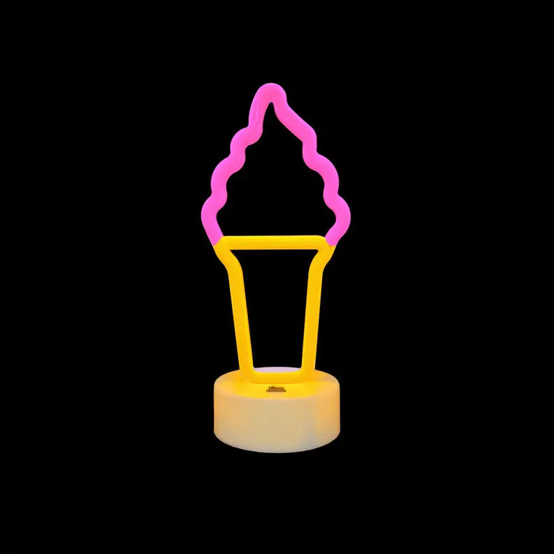 Ice Cream Cone Desktop Neon Light Up Sign CIAO Tech