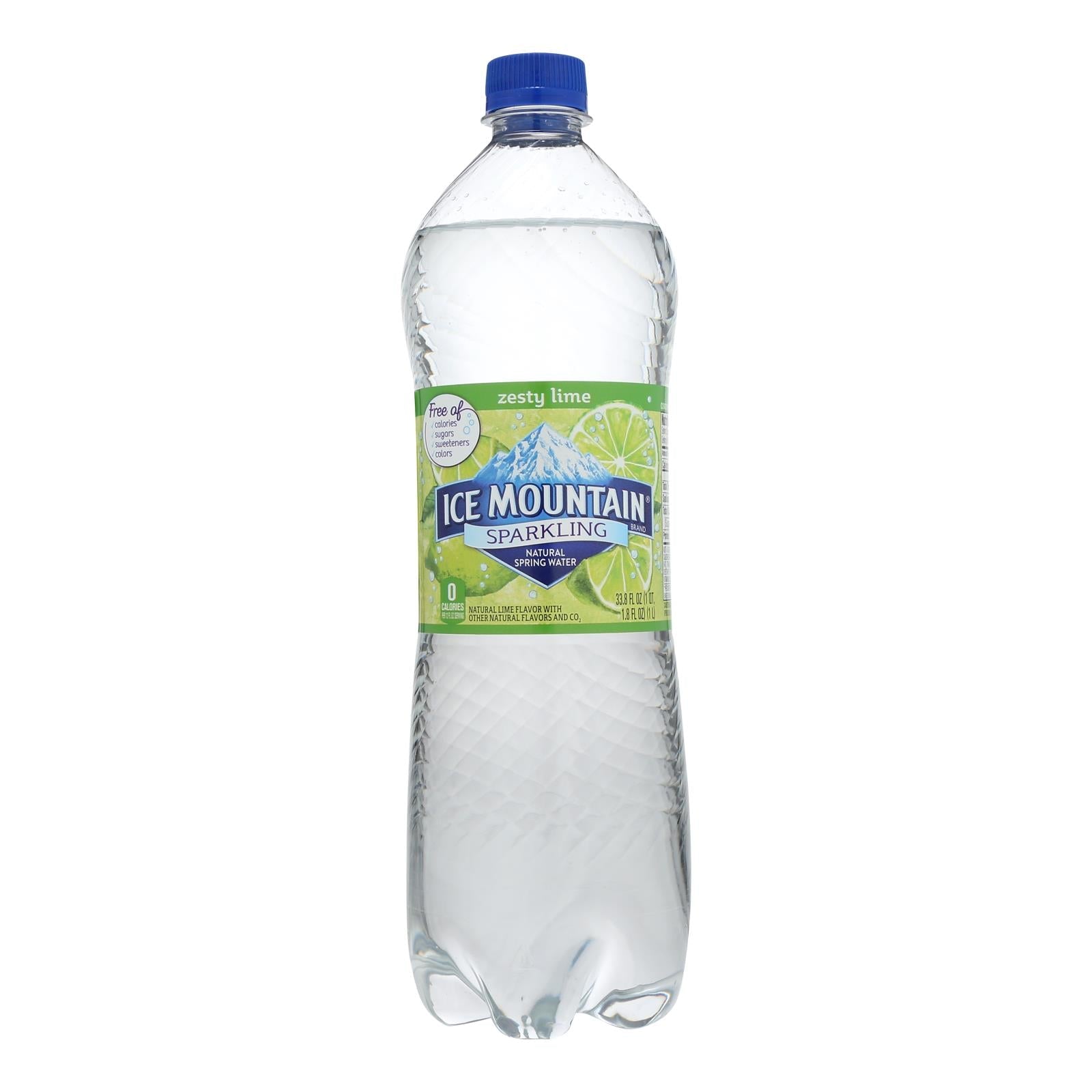 Ice Mountain - Sparkling Water - Zesty Lime - Case Of 12 - 33.8 Fl Oz. - GreatEagleInc