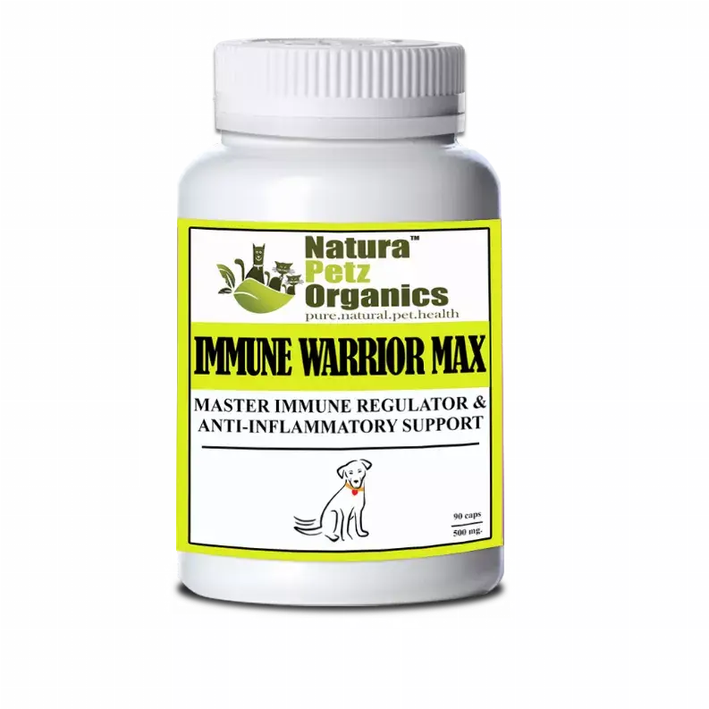 Immune Warrior Max Master Blend Capsules* Immune Regulator & Anti-Inflammatory Support* For  Dogs & Cats Organic Pet Systems