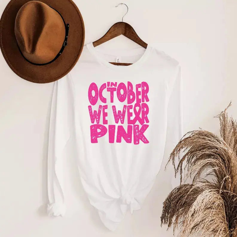 In October We Wear Pink Long Sleeve Bella Bean