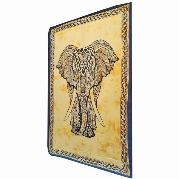 Indian Bohemian Elephant Tapestry Psychedelic Wall Hanging Decoration Wild Lotus