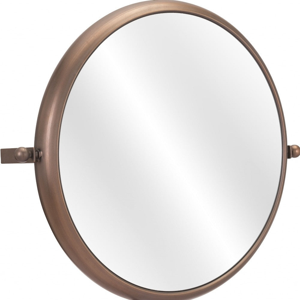 Industrial Gold Round Mirror - GreatEagleInc