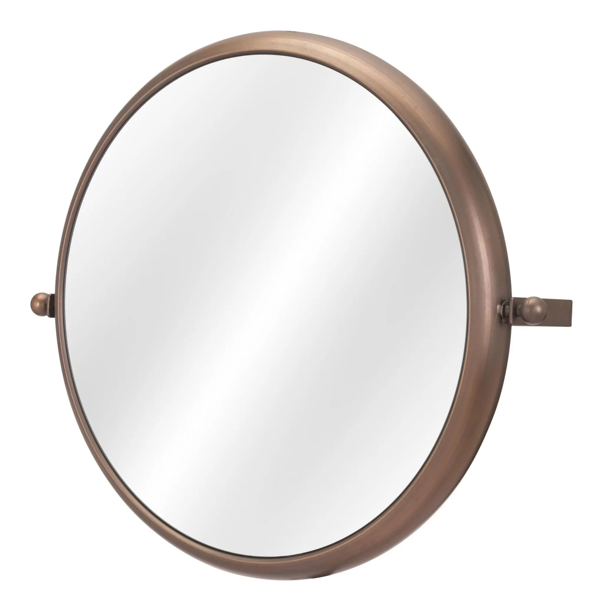 Industrial Gold Round Mirror - GreatEagleInc