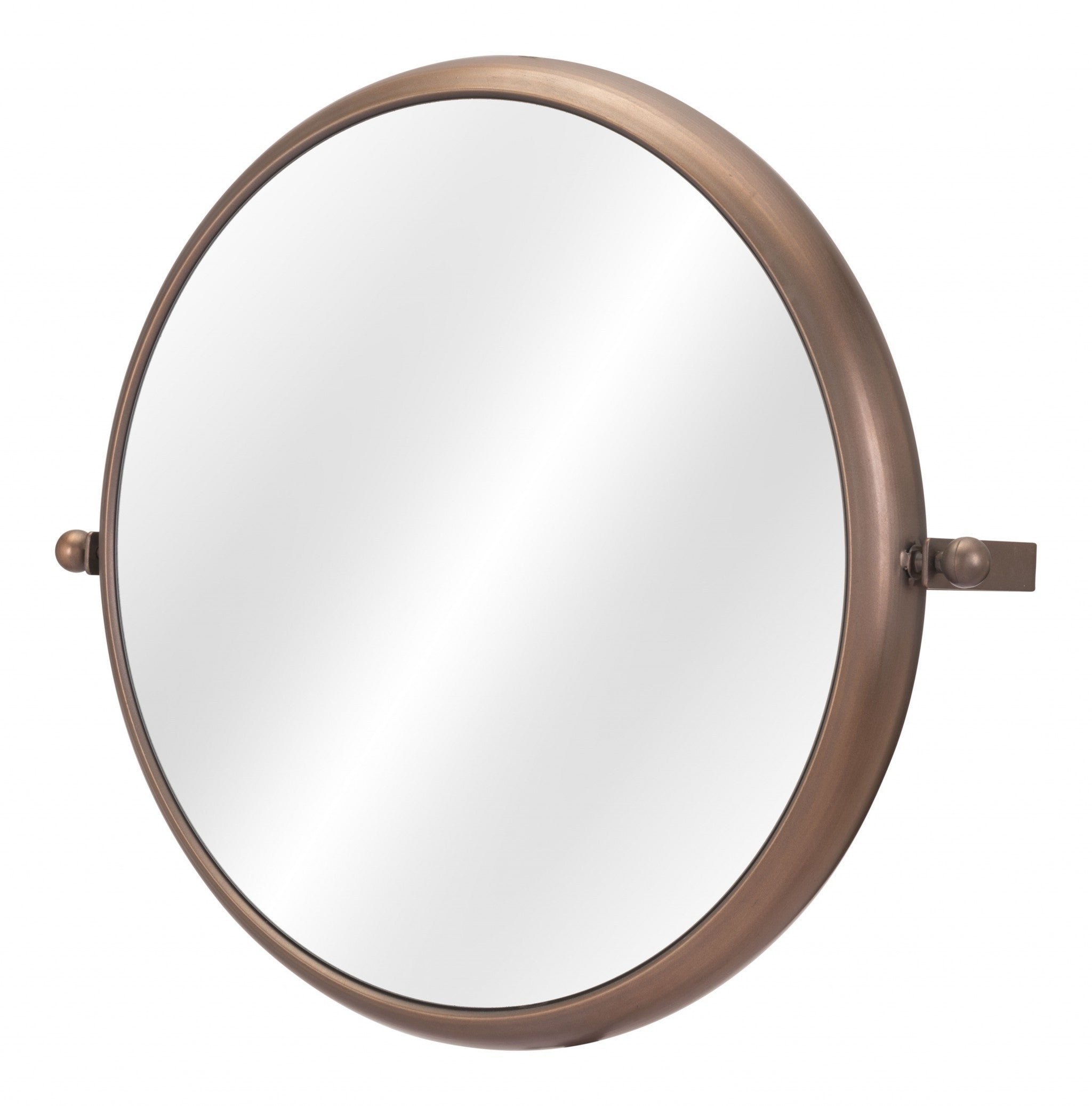 Industrial Gold Round Mirror - GreatEagleInc