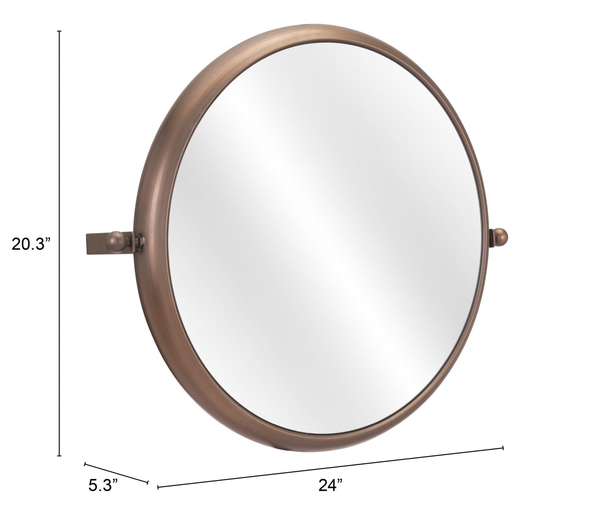 Industrial Gold Round Mirror - GreatEagleInc
