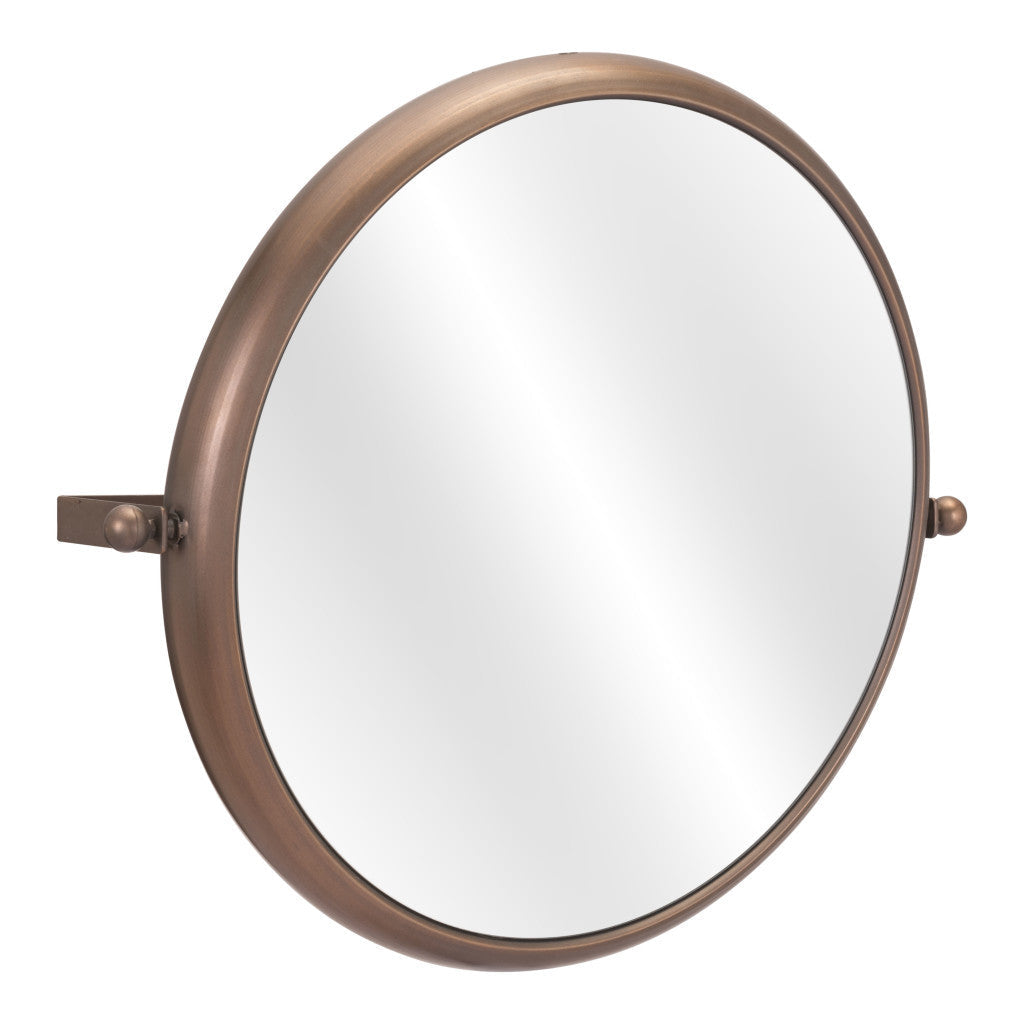 Industrial Gold Round Mirror - GreatEagleInc