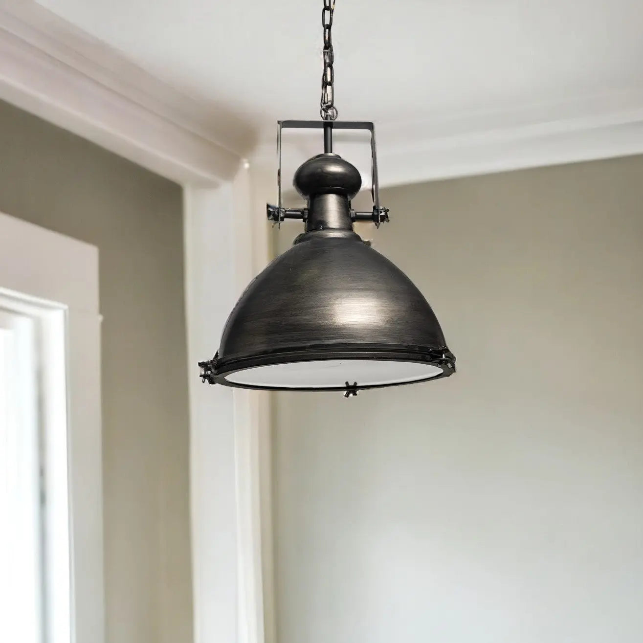 Industrial Gray Metal Hanging Pendant Light Homeroots Lighting