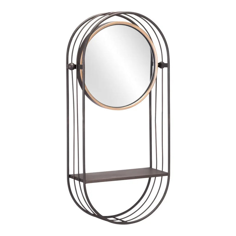 Industrial Gray Mirror Shelf - GreatEagleInc