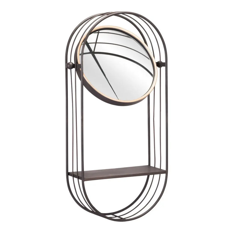 Industrial Gray Mirror Shelf - GreatEagleInc