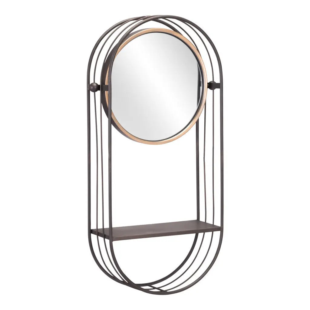 Industrial Gray Mirror Shelf - GreatEagleInc