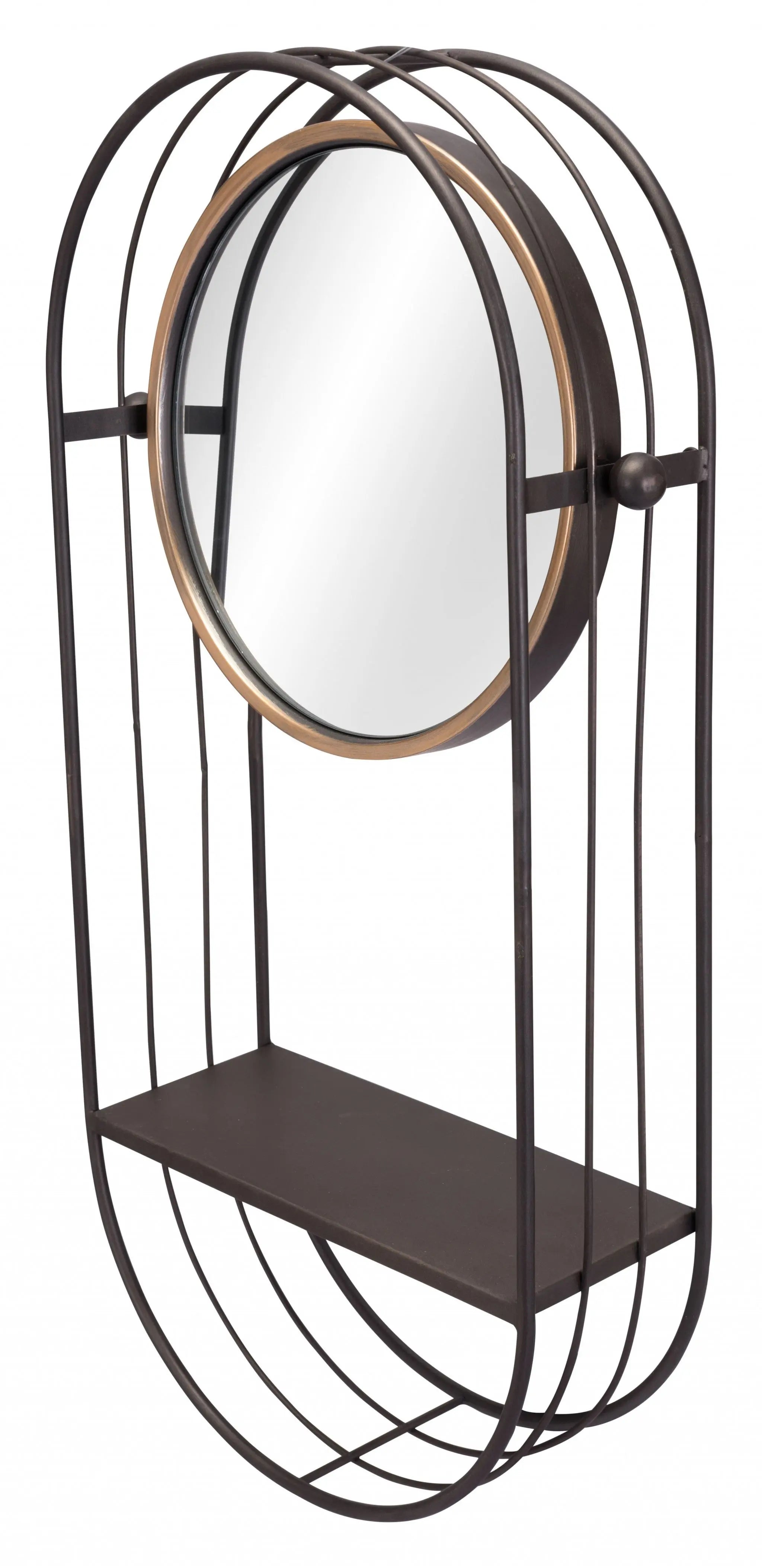 Industrial Gray Mirror Shelf - GreatEagleInc