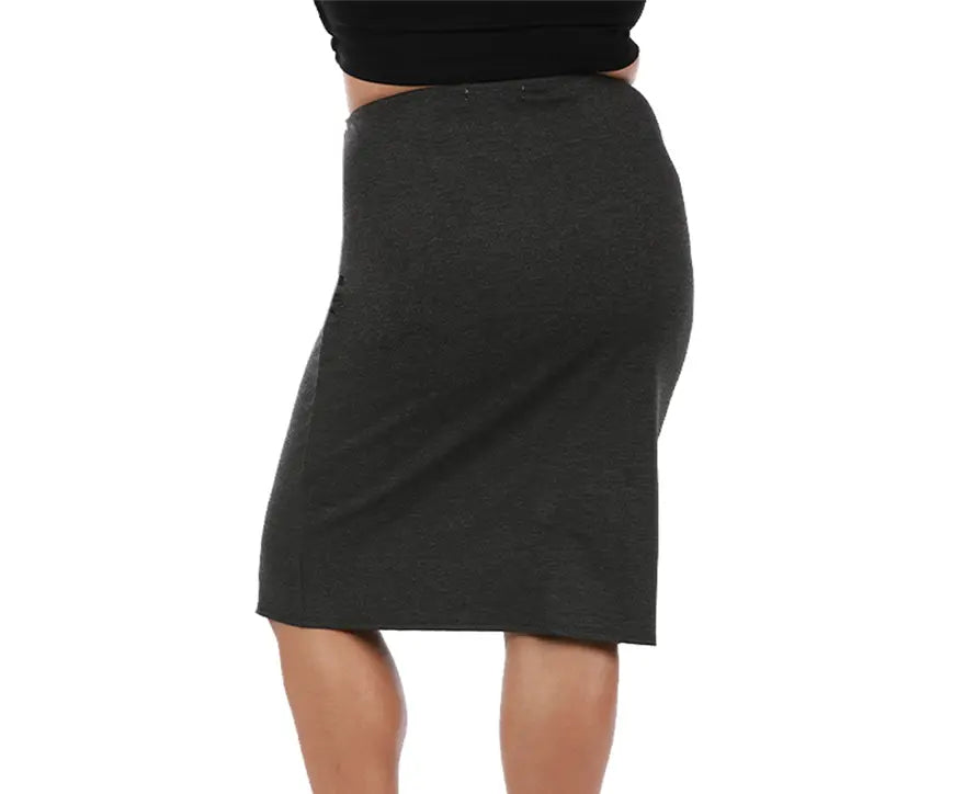 InstantFigure Curvy Short Pencil Skirt W/Elastic Waist InstantFigure