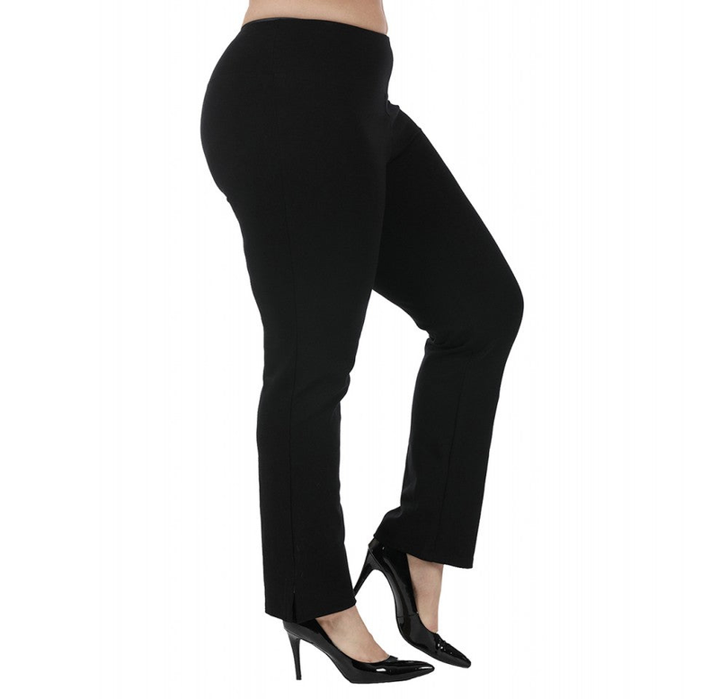 InstantFigure Curvy Straight Leg Pant W/Slit InstantFigure
