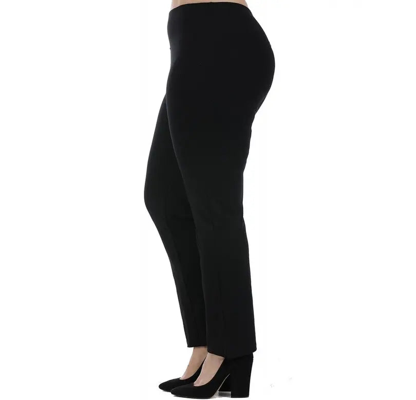 InstantFigure Curvy Straight Leg Pant W/Slit InstantFigure
