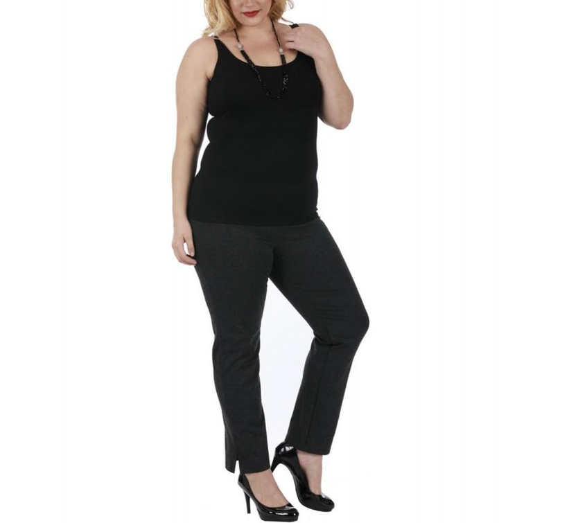 InstantFigure Curvy Straight Leg Pant W/Slit InstantFigure