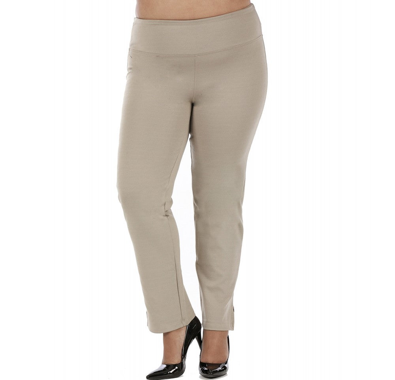 InstantFigure Curvy Straight Leg Pant W/Slit InstantFigure
