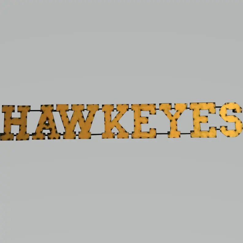 Iowa "Hawkeyes" Recycled Metal Wall Decor LRT SALES
