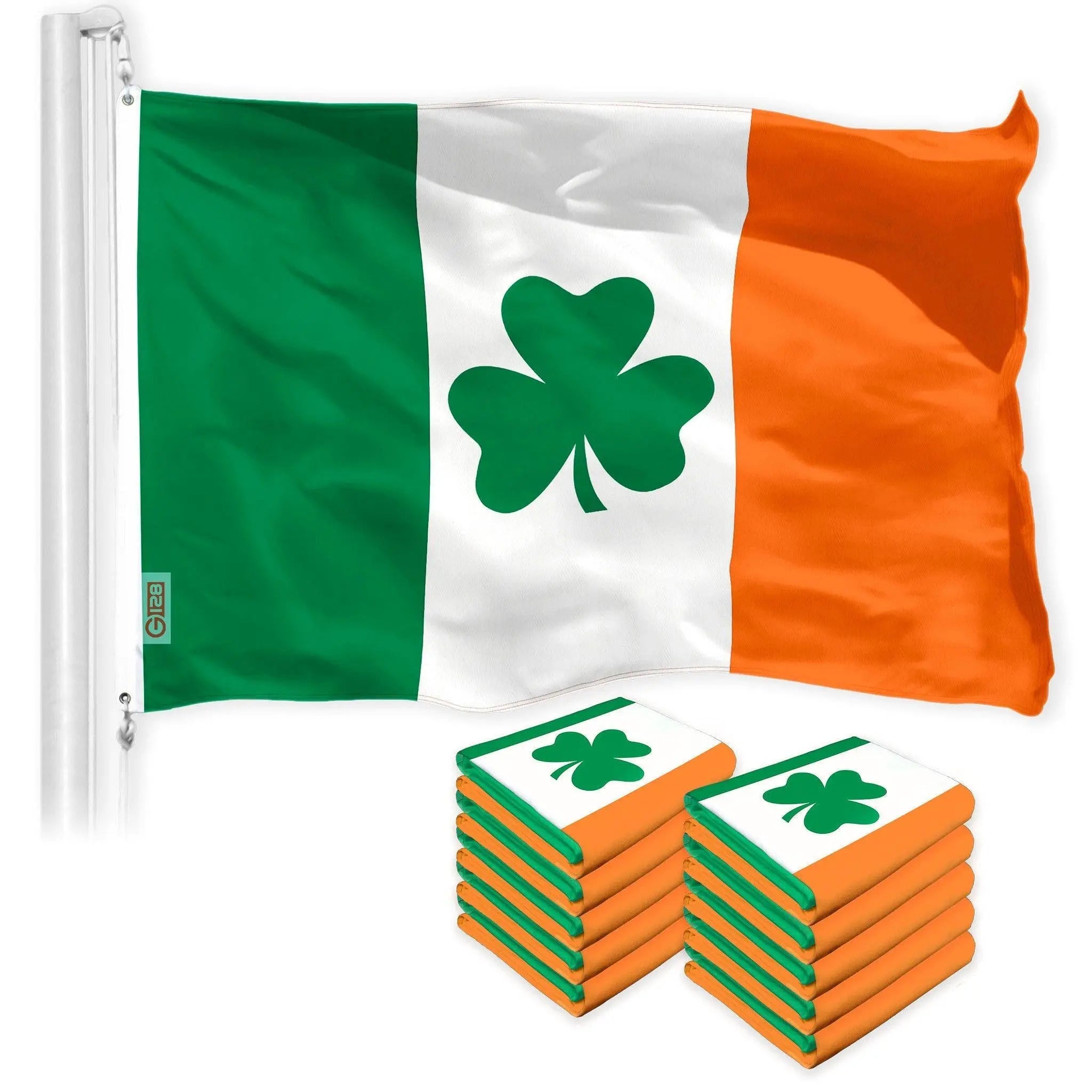 Ireland SHAMROCK Irish Flag 3x5 Ft 10-Pack 150D Printed Polyester By G128 G128