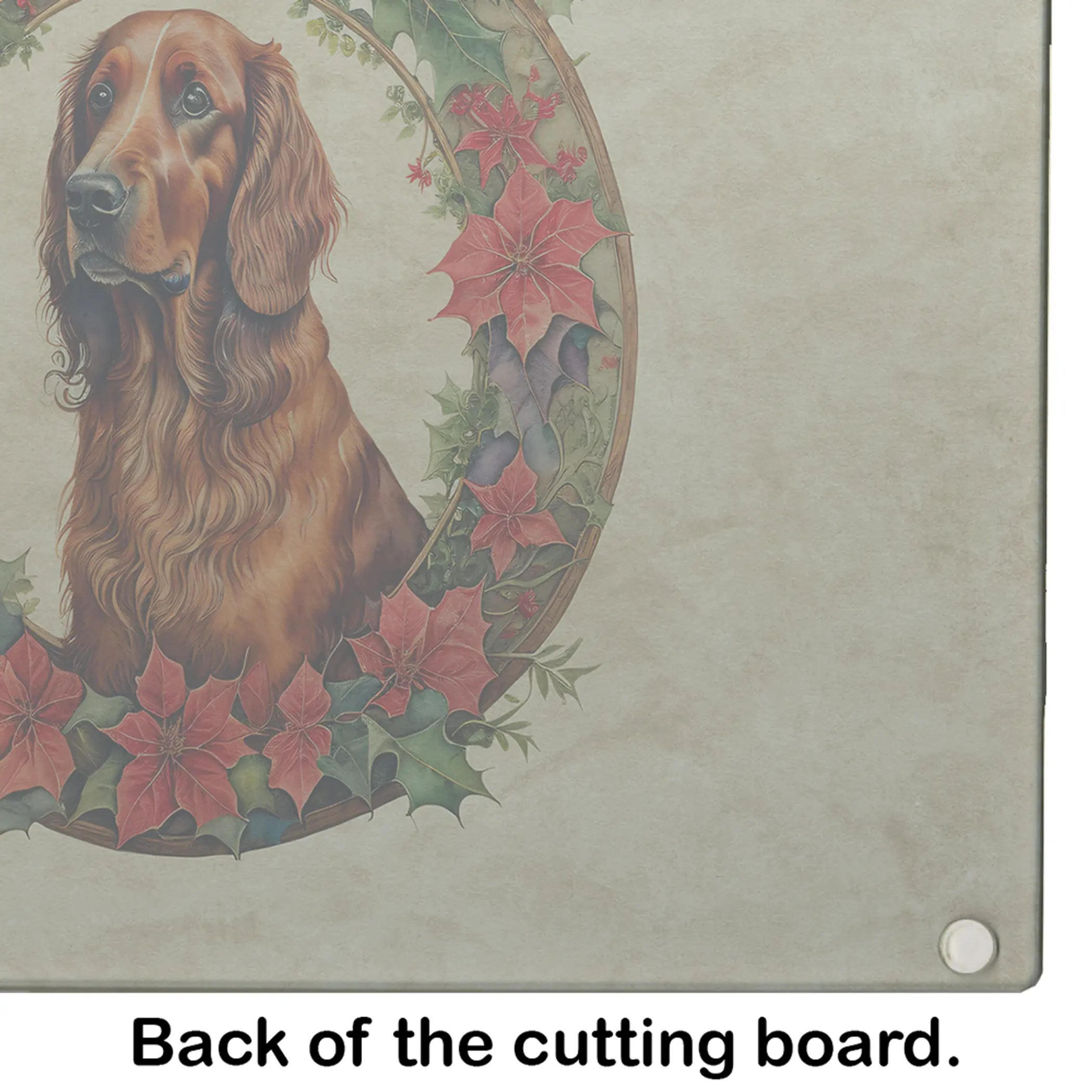Irish Setter Christmas Flowers Glass Cutting Board Caroline's Treasures