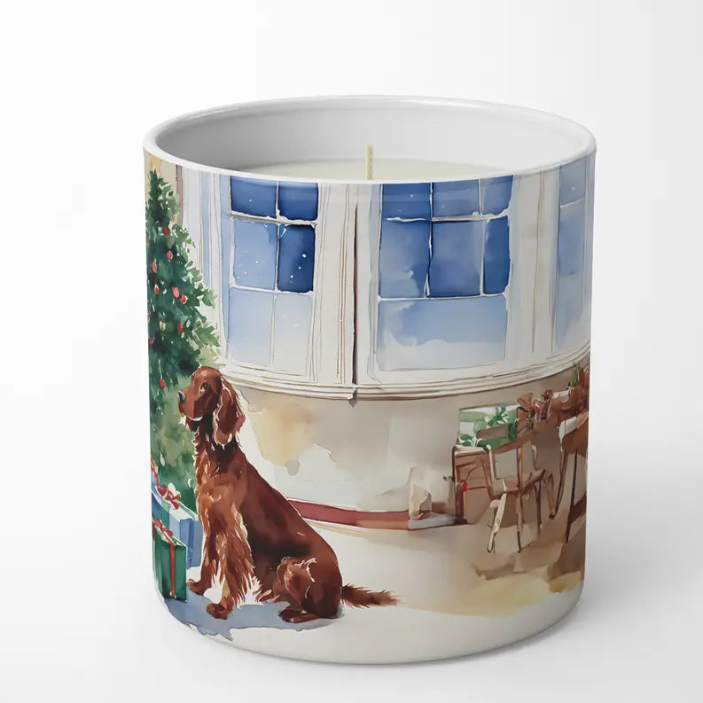 Irish Setter Cozy Christmas Decorative Soy Candle Caroline's Treasures