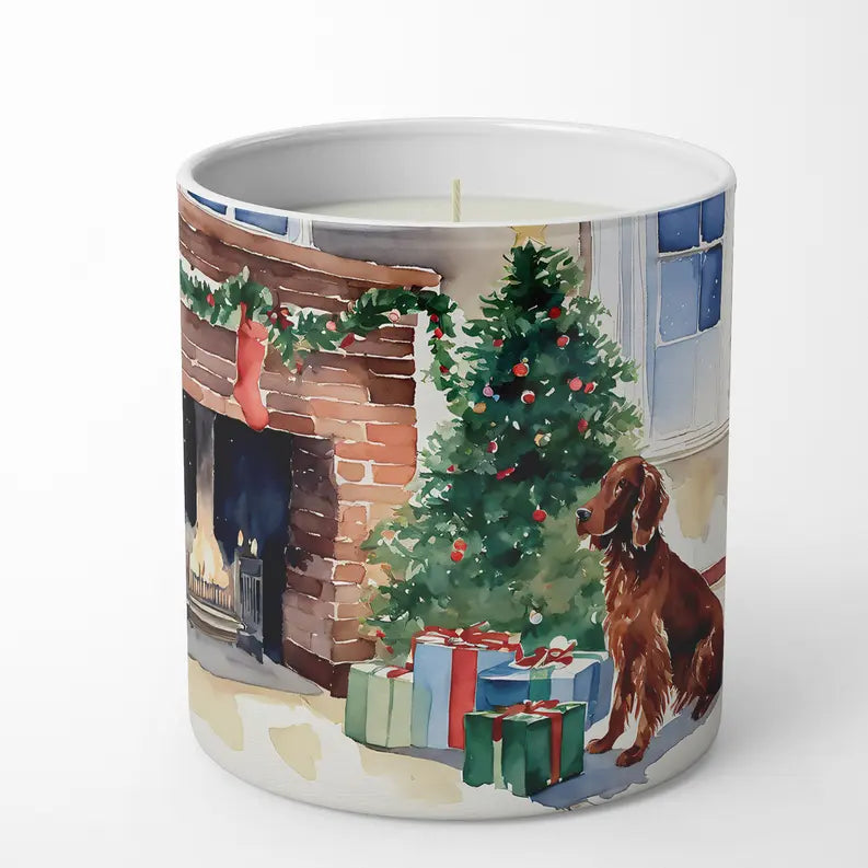 Irish Setter Cozy Christmas Decorative Soy Candle Caroline's Treasures