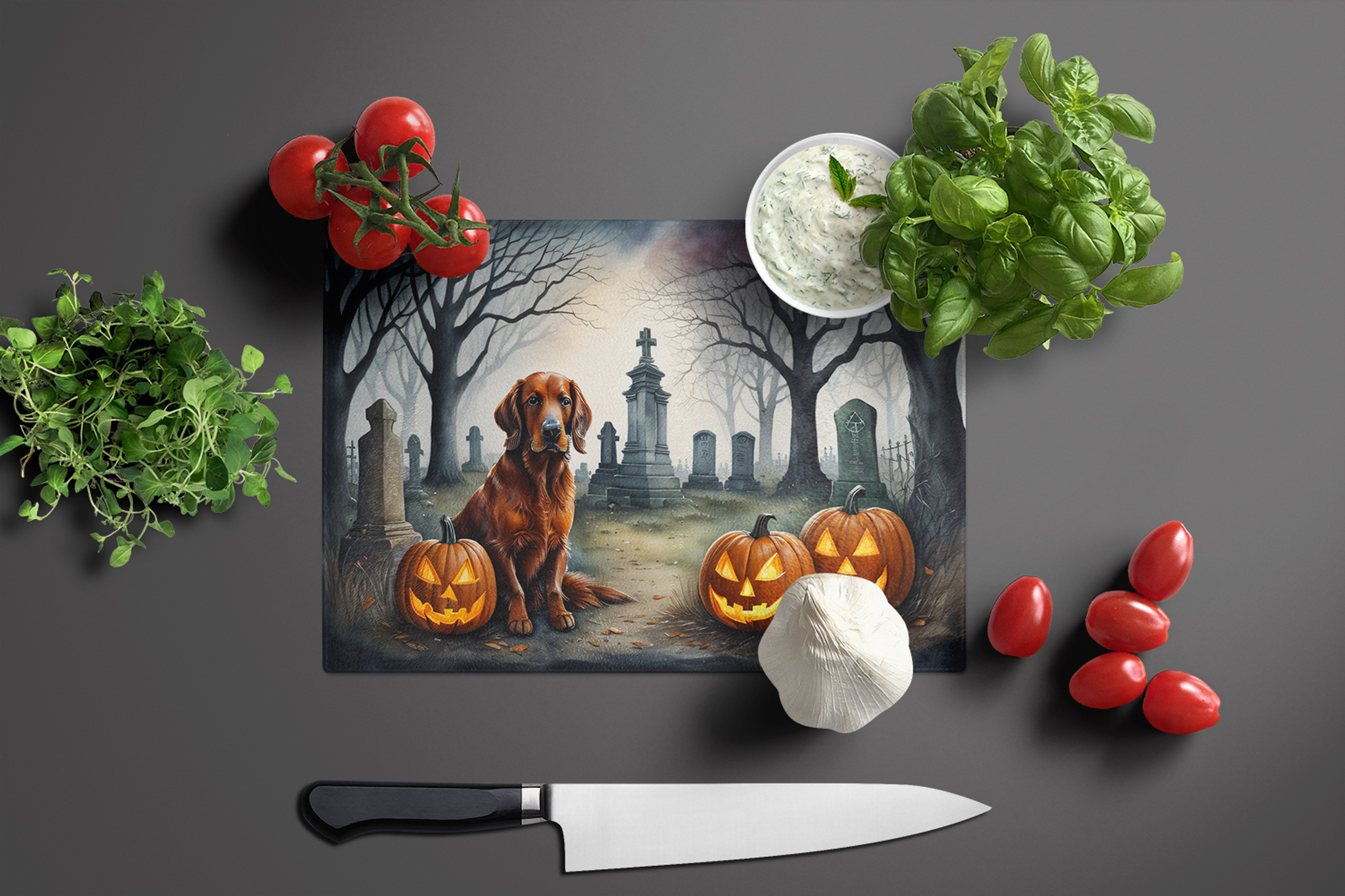 Irish Setter Spooky Halloween Glass Cutting Board Caroline's Treasures