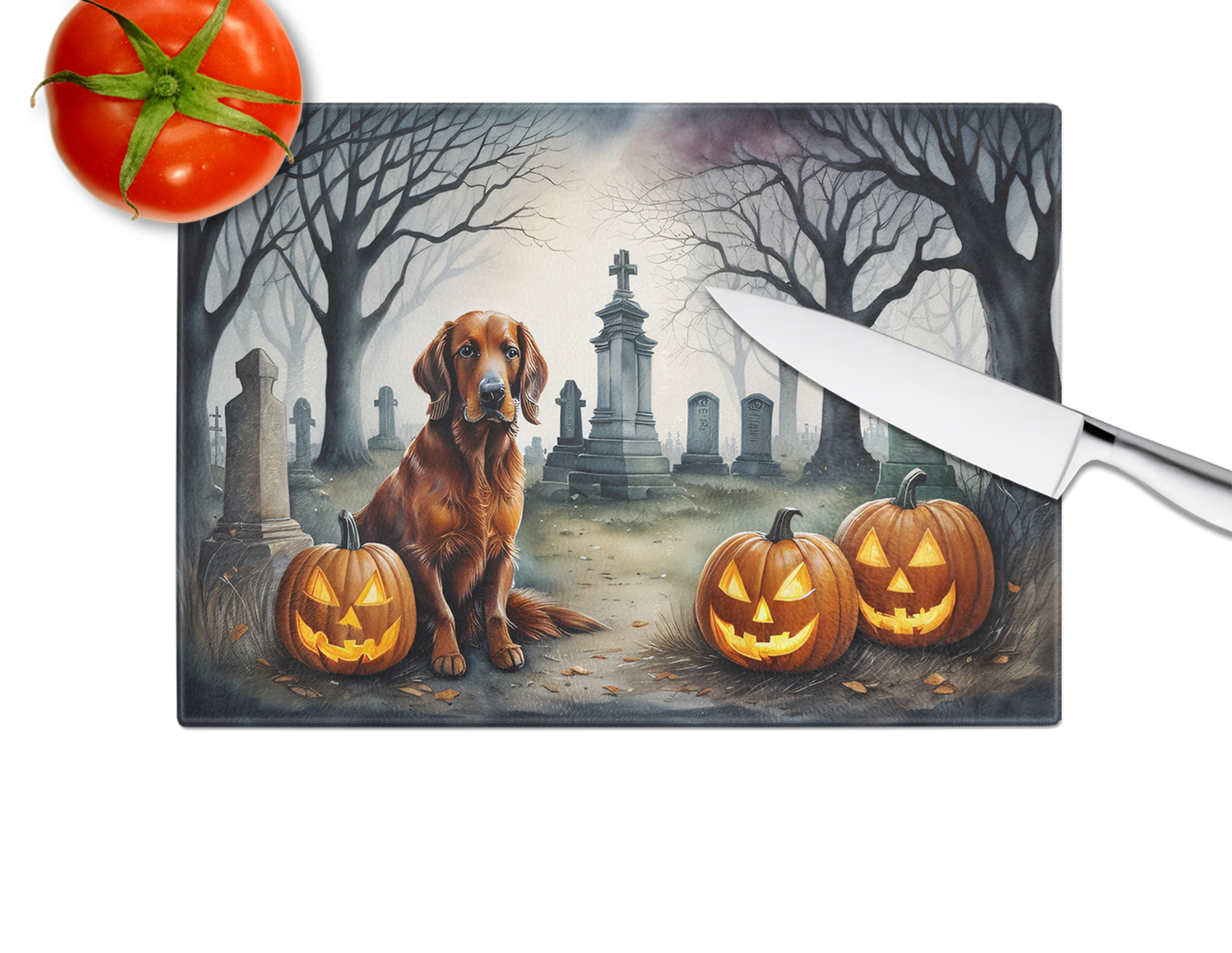 Irish Setter Spooky Halloween Glass Cutting Board Caroline's Treasures
