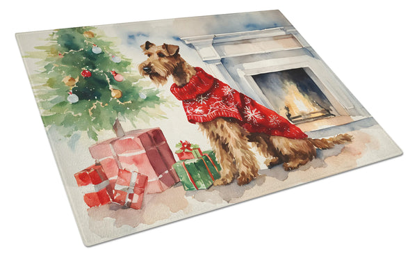 Irish Terrier Cozy Christmas Glass Cutting Board Caroline's Treasures