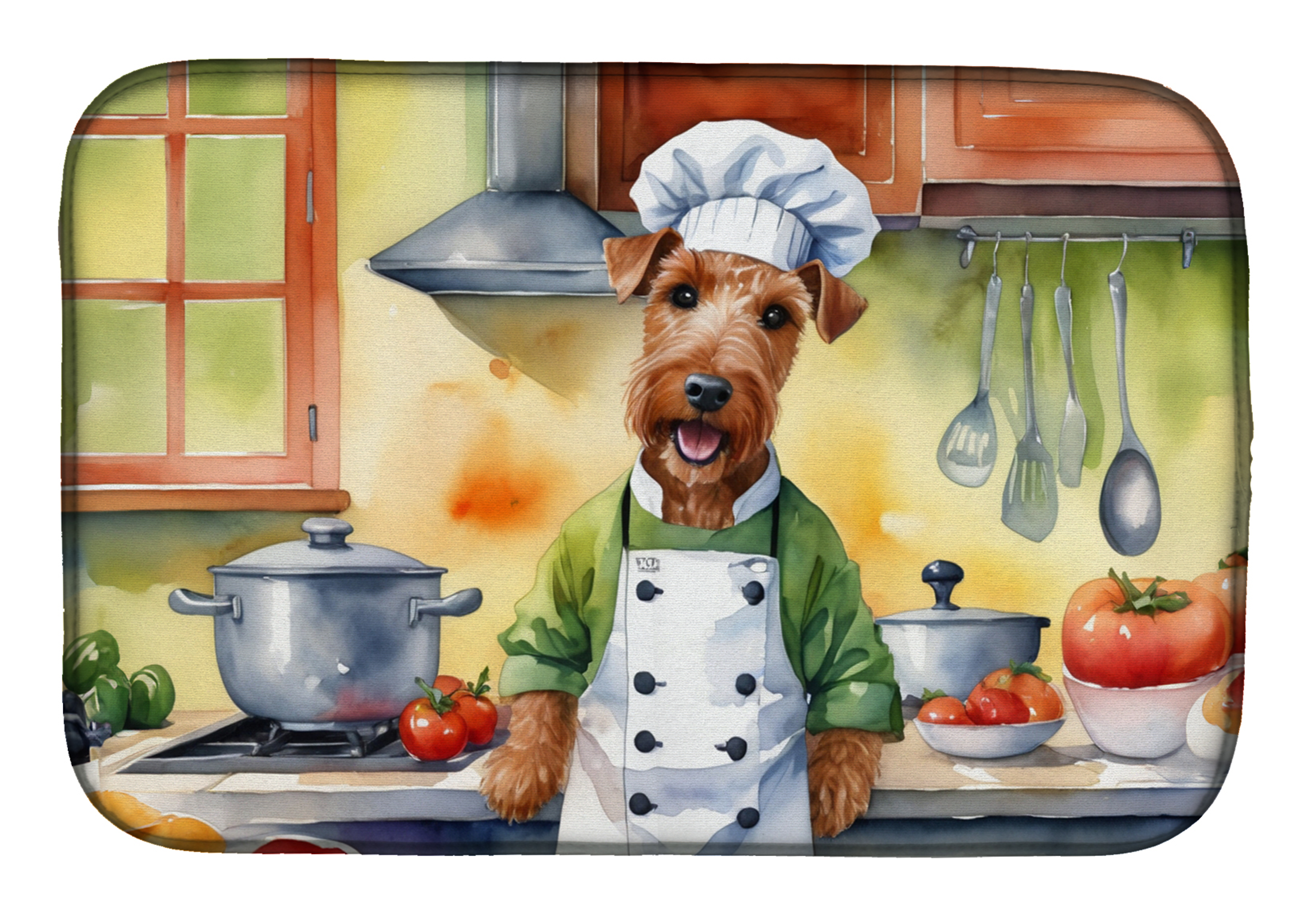 Irish Terrier The Chef Dish Drying Mat Caroline's Treasures