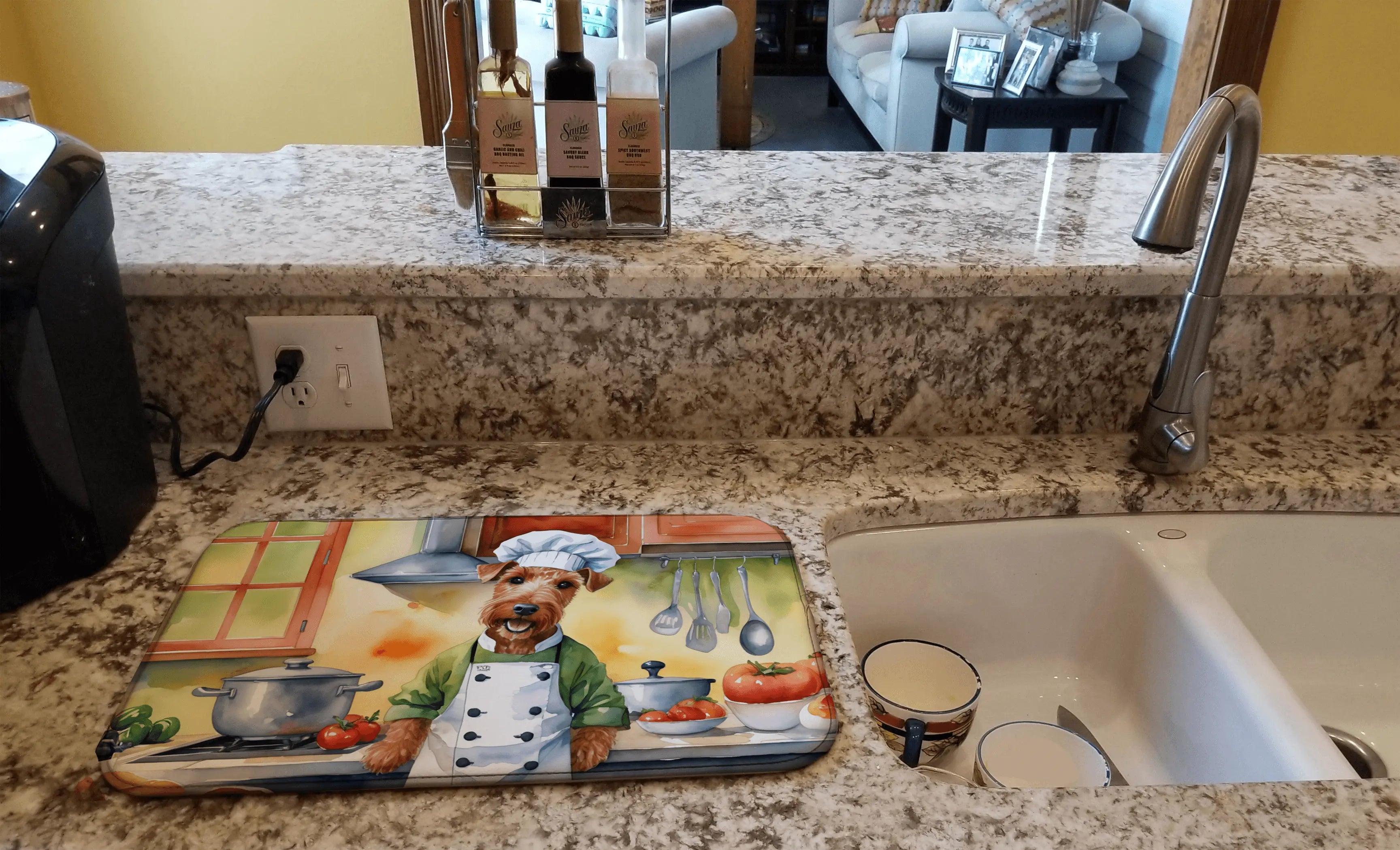 Irish Terrier The Chef Dish Drying Mat Caroline's Treasures