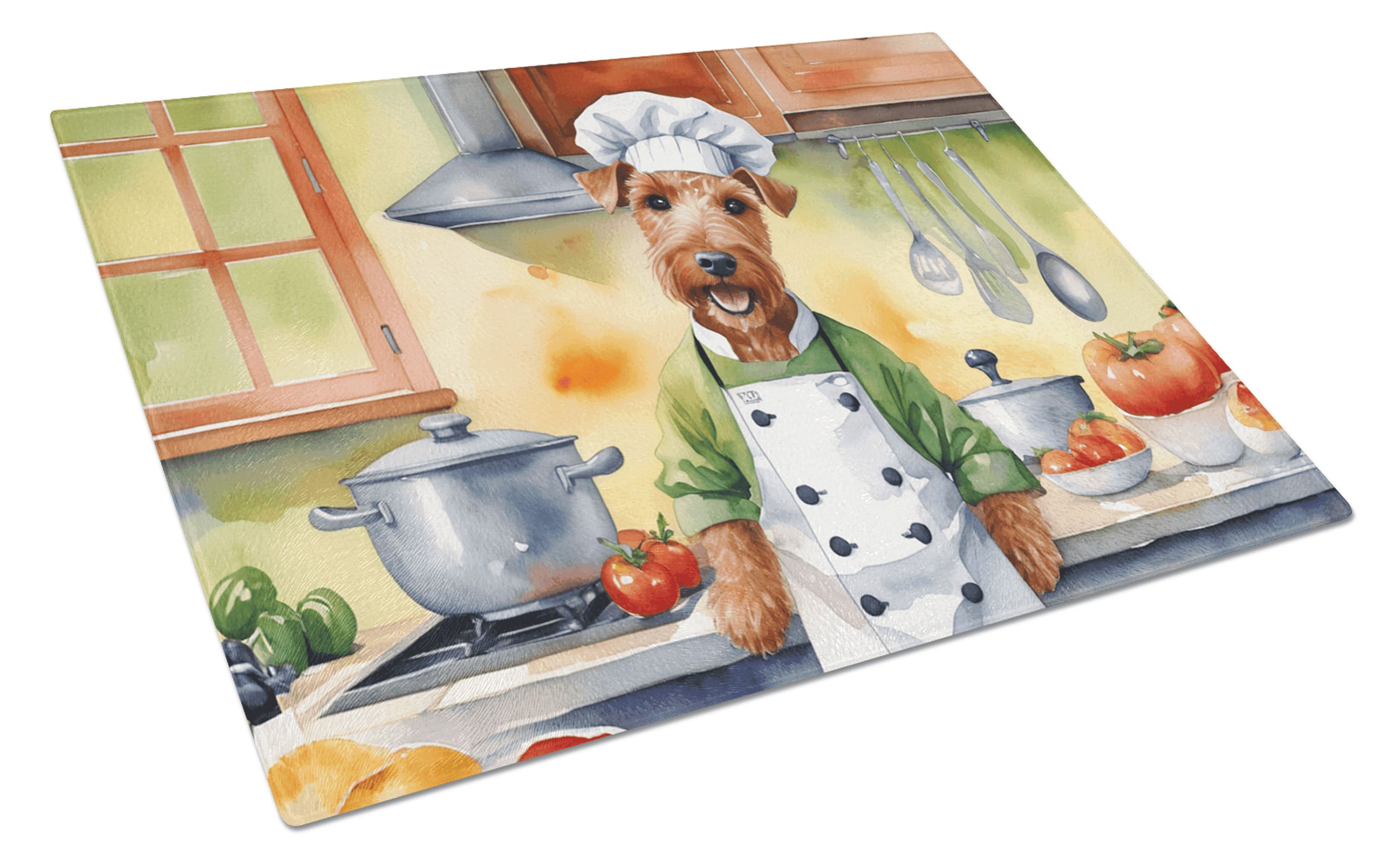 Irish Terrier The Chef Glass Cutting Board Caroline's Treasures
